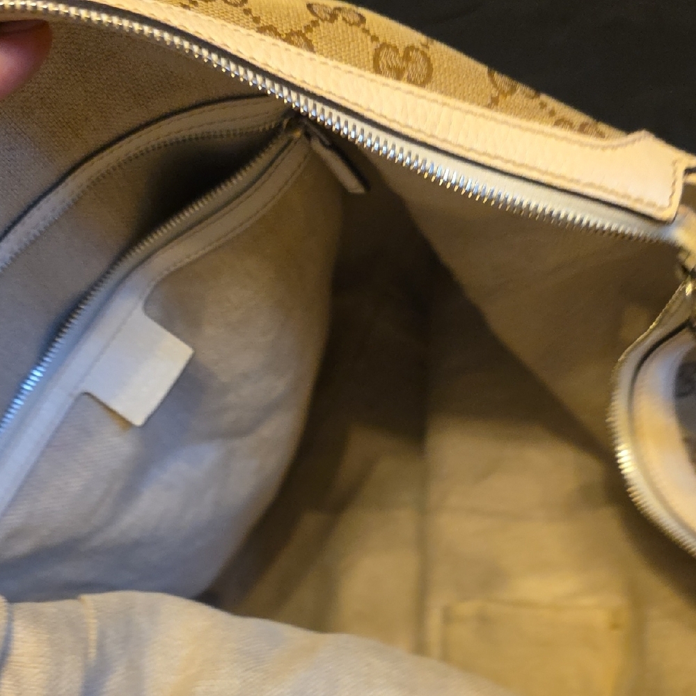 Gucci Beige and Brown Monogram Shoulder Bag - Picture 13 of 16